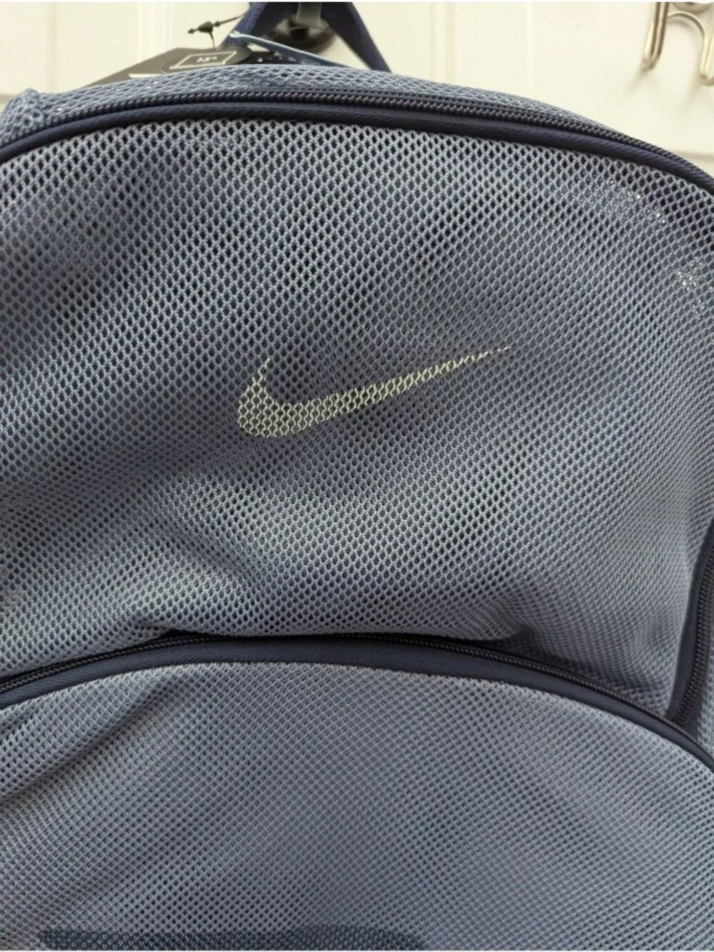 Large Nike 3BRAND Brasilia Grey Blue Ashen Slate Mesh Backpack Gym Swim Bag 30L